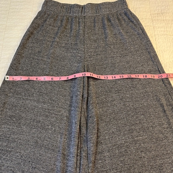 Project Social T Wide Leg Charcoal Knit Pants Medium NWOT Ribbed - Picture 5 of 8